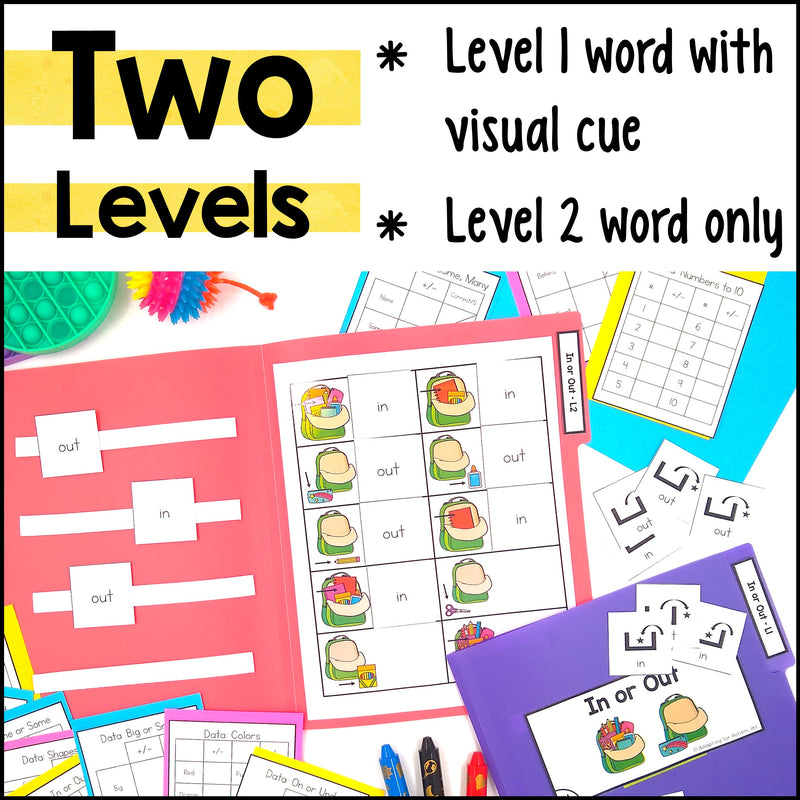 Back to School File Folder Games - Basic Concepts – Autism Work Tasks