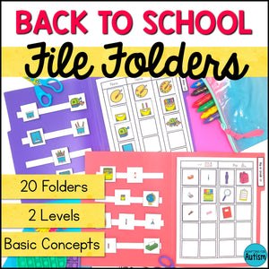 Back to School File Folder Games - Basic Concepts