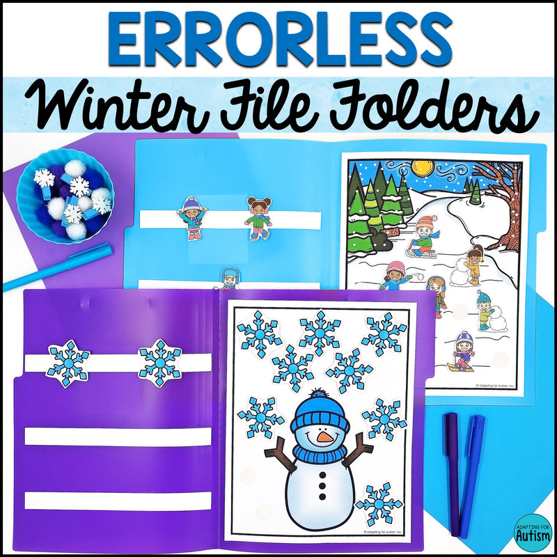 Errorless Winter File Folder Games and Activities – Autism Work Tasks