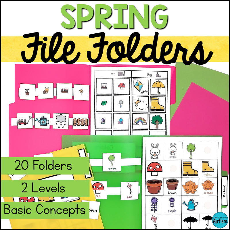 Spring File Folder Games - Basic Concepts – Autism Work Tasks