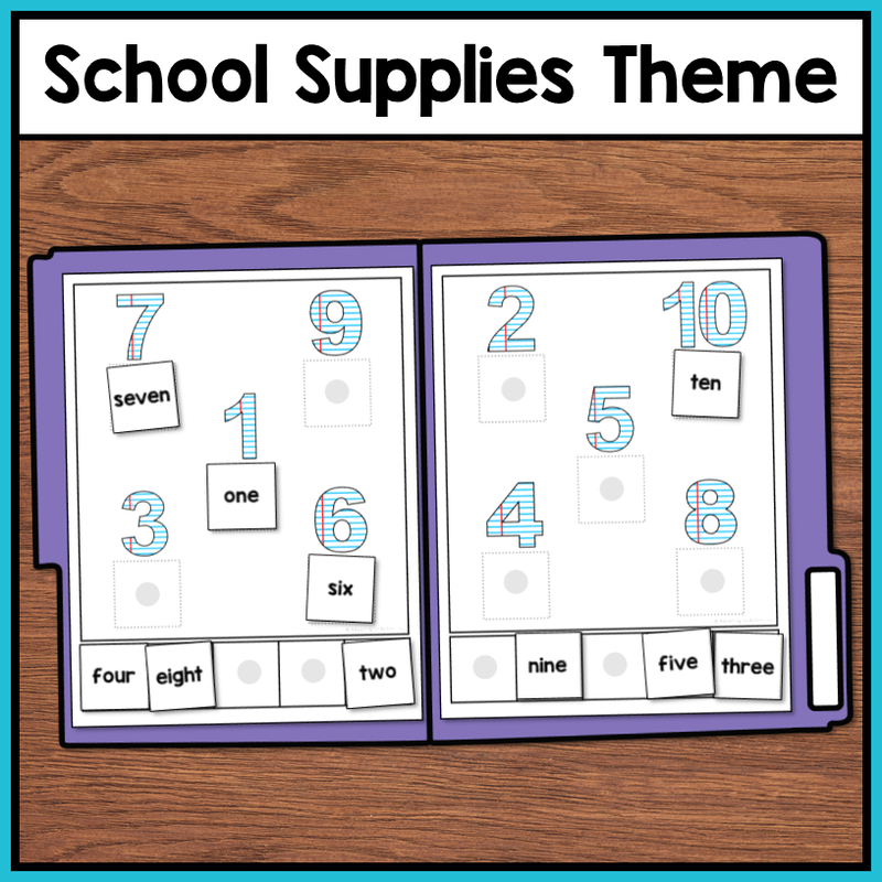 Back to School File Games – Autism Work Tasks