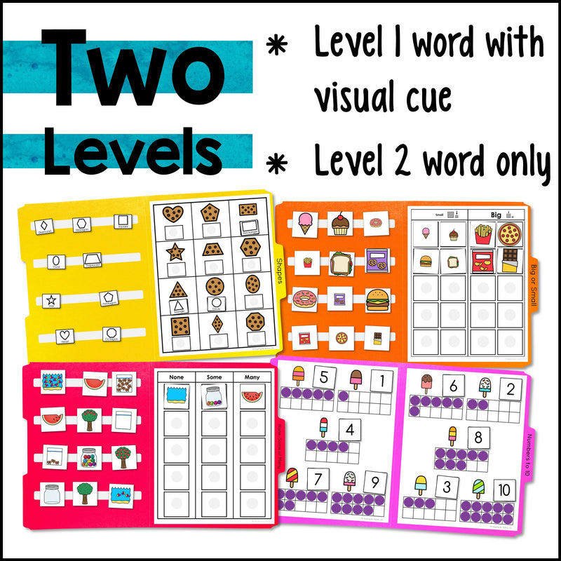 Basic Concepts File Folder Games and Activities Yearlong BUNDLE ...