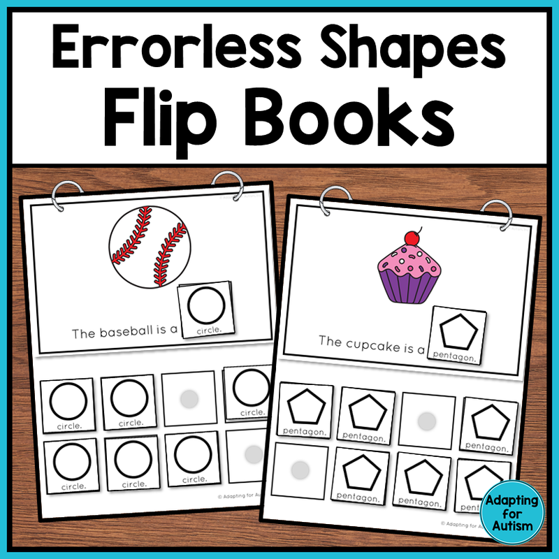 Errorless Shapes Flip Books – Autism Work Tasks