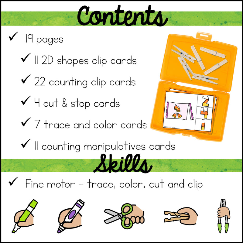 Halloween Fine Motor Activities and Task Cards Mini Pack – Autism Work ...