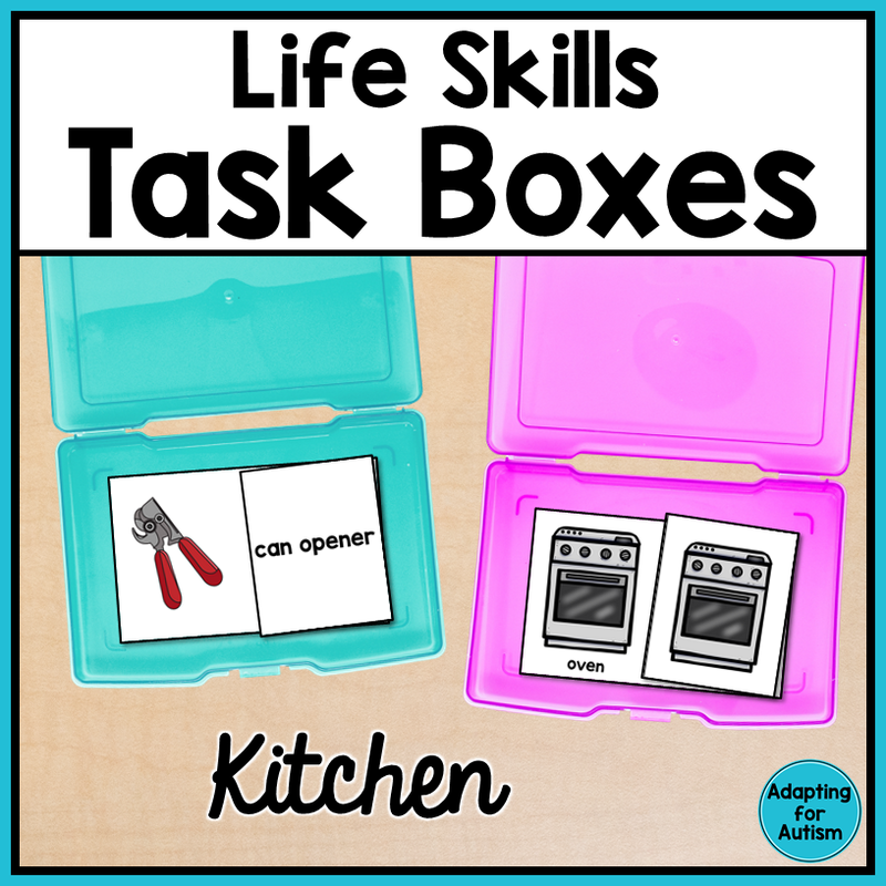 Life Skills Task Boxes - Cleaning Vocabulary