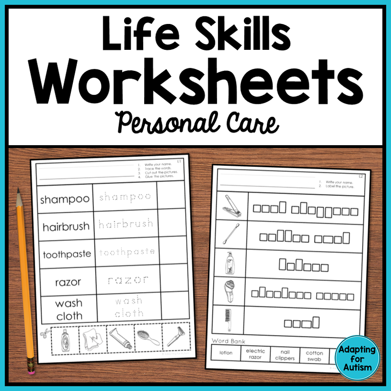 life-skills-worksheets-personal-care-vocabulary-autism-work-tasks