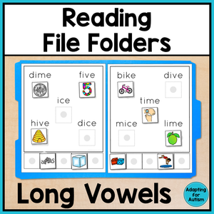 Reading File Folder Games - Long Vowels