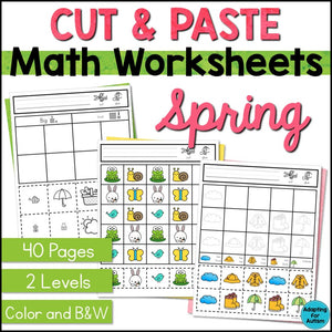 Spring Cut and Paste Math Activities