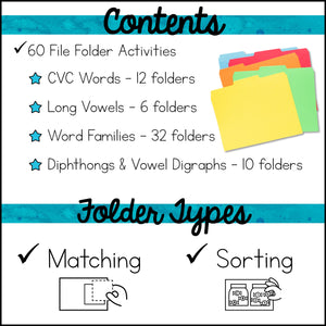 Reading File Folder Games and Activities BUNDLE