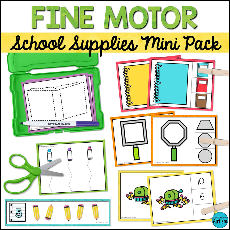 Back to School Fine Motor Activities and Task Cards Mini Pack – Autism ...