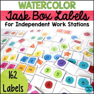 Task Box Labels for Independent Work Stations