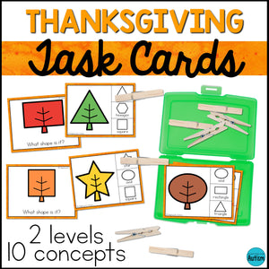 Special Education Task Boxes | Thanksgiving Basic Concepts