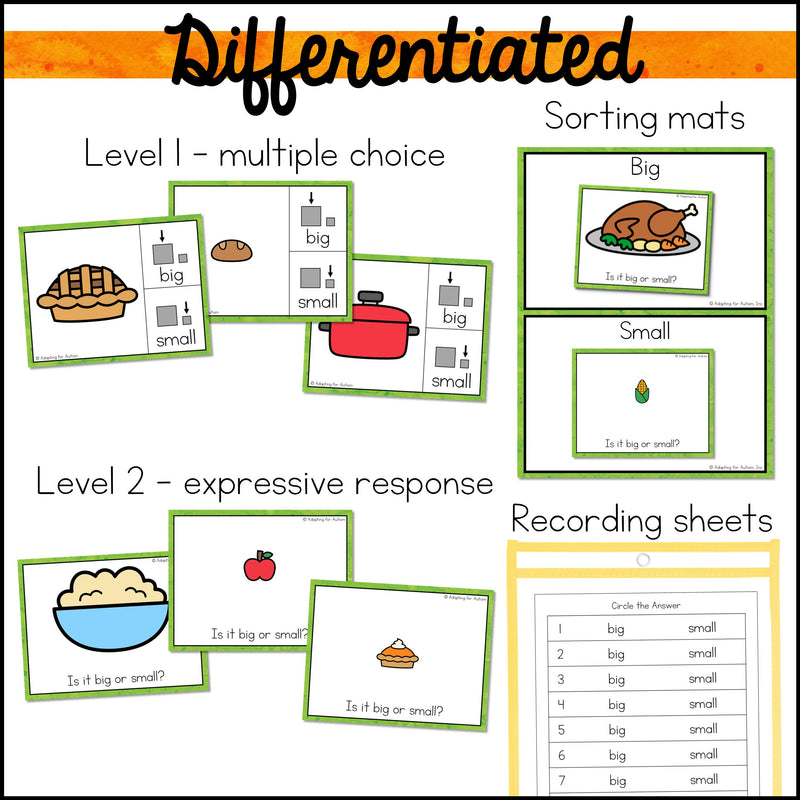 Special Education Task Boxes | Thanksgiving Basic Concepts – Autism ...