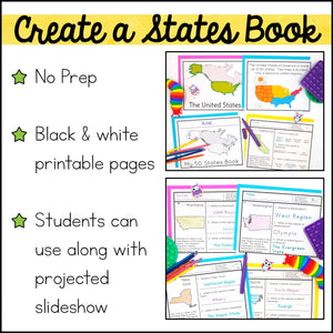 50 States Worksheets - Social Studies Activities for Special Education