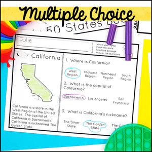 50 States Worksheets - Social Studies Activities for Special Education