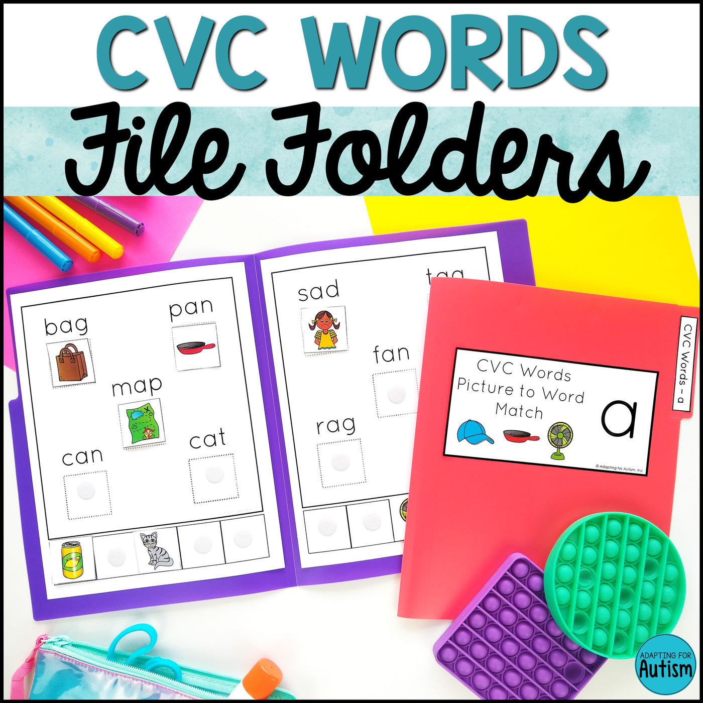 Read File Words Reading File Folder Games and Activities - CVC Words – Autism Work Tasks