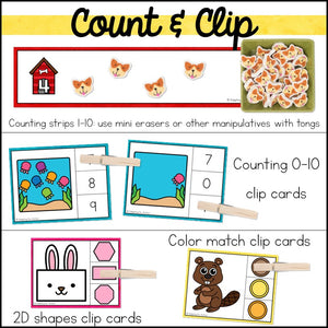 Animals Fine Motor Activities and Task Cards Mini Pack