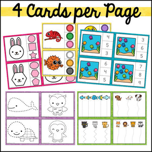 Animals Fine Motor Activities and Task Cards Mini Pack