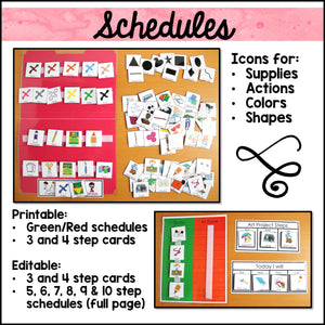 Art Visual Supports and Schedules