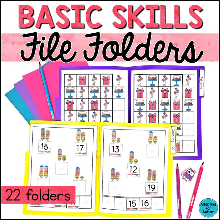 Basic Skills Autism File Folder Games and Activities for Special Education