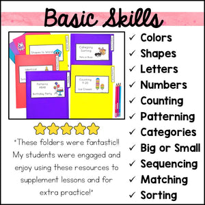 Basic Skills Autism File Folder Games and Activities for Special Education