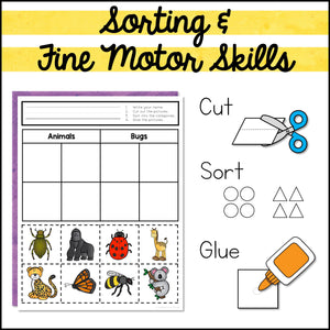 Category Sorting Cut and Paste Activities