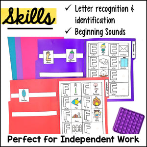 Beginning Sounds File Folder Games - Errorless Matching Activities