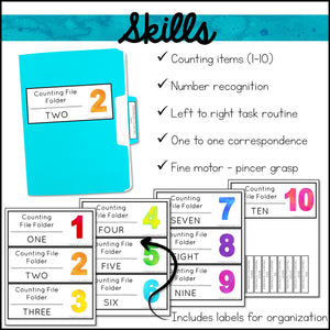 Errorless File Folder Games | Numbers and Counting 1-10