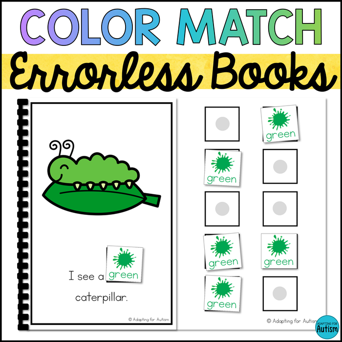 Errorless Learning Color Matching Adapted Books