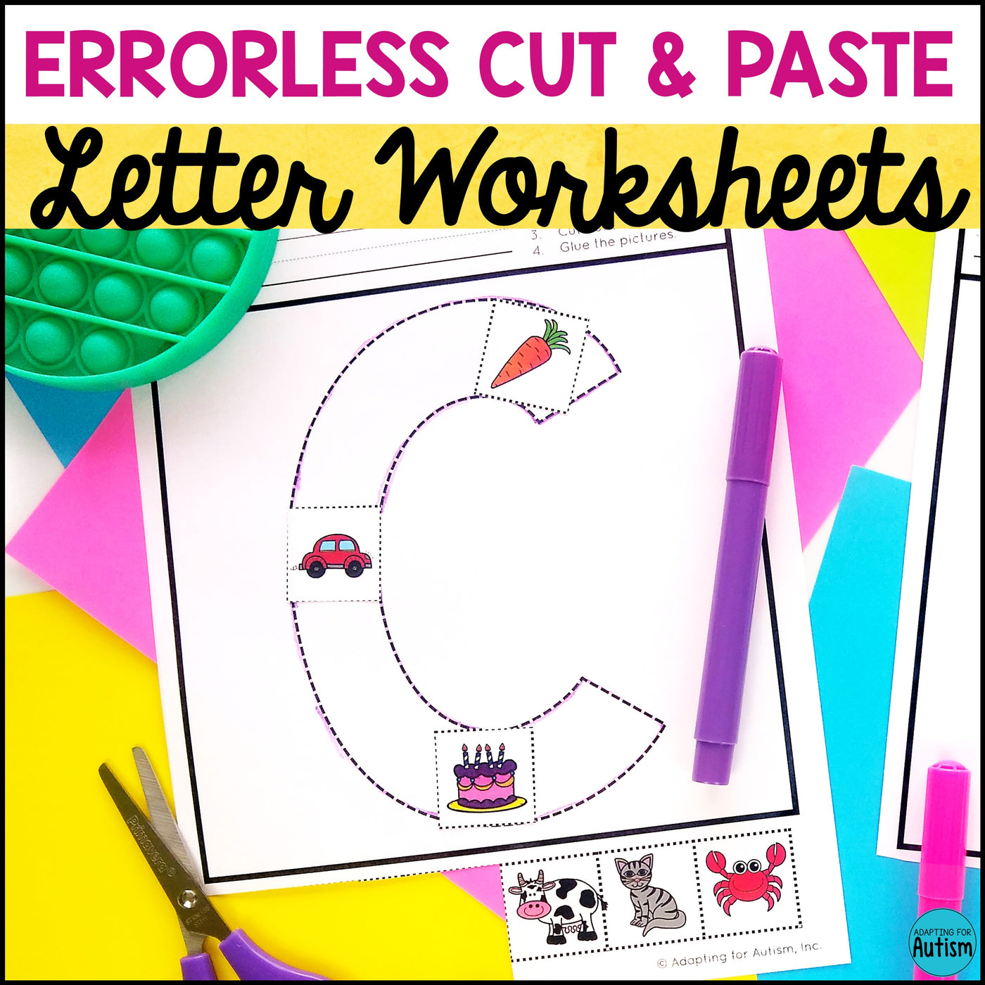 Errorless Cut and Paste Activities - Letters and Beginning Sounds Work ...