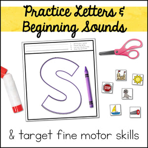 Errorless Cut and Paste Activities - Letters and Beginning Sounds Worksheets