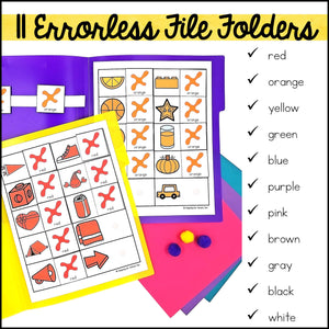 Errorless Learning File Folder Games | Color Matching