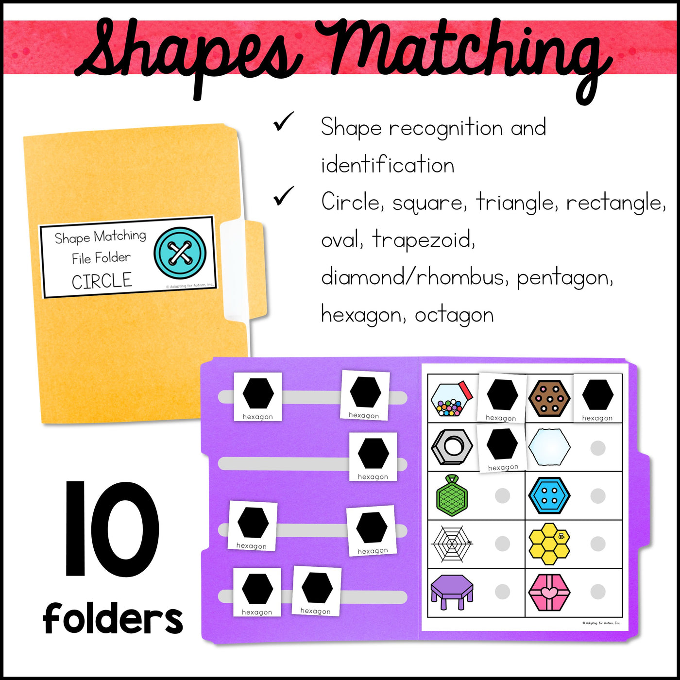 Errorless Matching File Folders BUNDLE – Autism Work Tasks