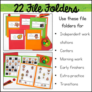 Fall Basic Skills File Folder Games and Activities