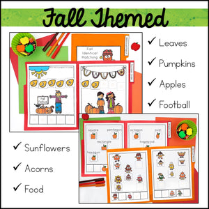 Fall Basic Skills File Folder Games and Activities