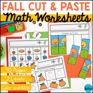 Fall Cut and Paste Math Activities