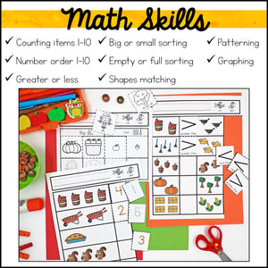 Fall Cut and Paste Math Activities