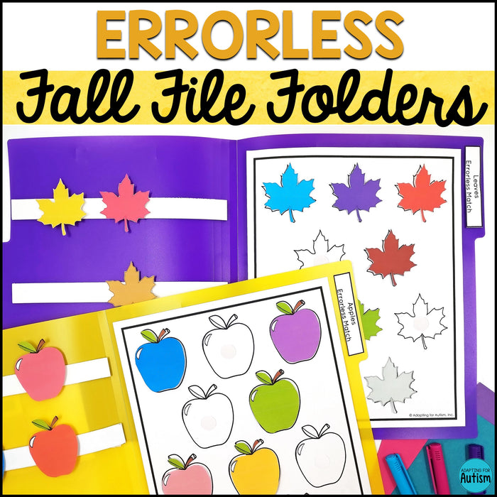 Errorless Fall File Folder Games and Activities