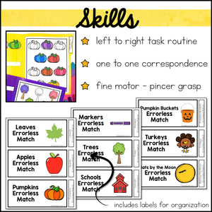 Errorless Fall File Folder Games and Activities