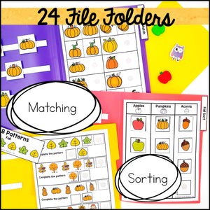 Fall File Folder Games and Activities