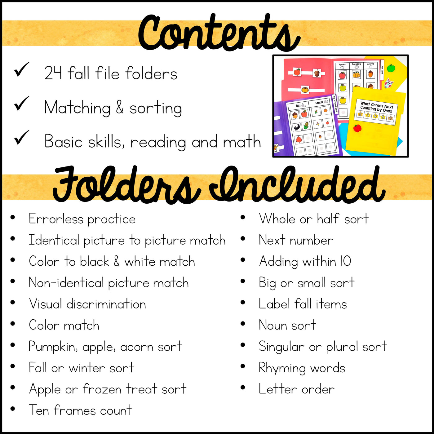 File Folder Matching Fall Fall File Folder Games and Activities – Autism Work Tasks