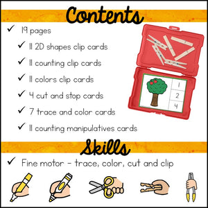Fall Fine Motor Activities and Task Cards Mini Pack