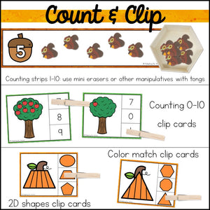 Fall Fine Motor Activities and Task Cards Mini Pack