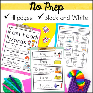 Life Skills Worksheets - Fast Food Restaurants