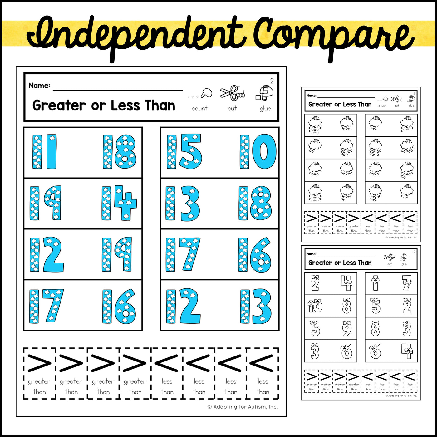 Math Cut And Paste Worksheets Back To School Cut And Paste Puzzle