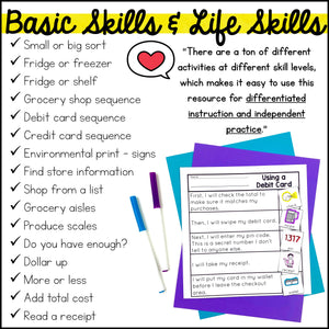 Life Skills Worksheets - Grocery Store