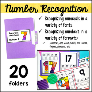 Letters and Number Recognition Errorless Learning File Folder Games and Activities