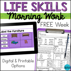 Life Skills Morning Work FREE SAMPLE