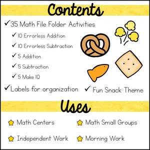 Math File Folder Games for Addition and Subtraction