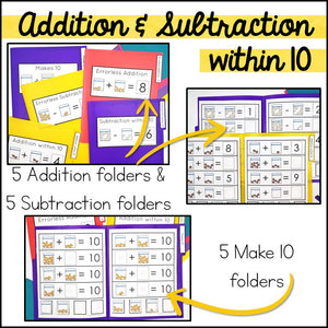 Math File Folder Games for Addition and Subtraction